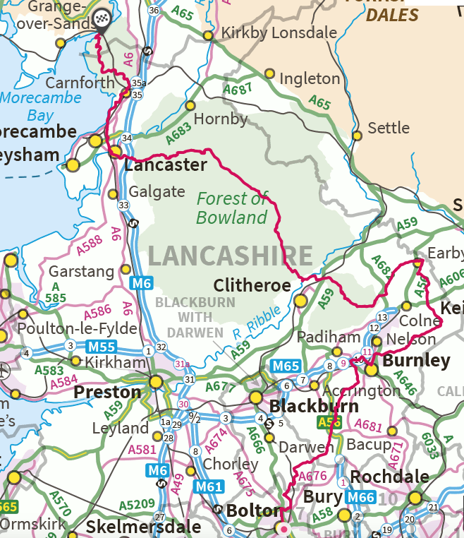 Lancashire Yorkshire Border Map The Original Lancashire Way? - The Lancashire Way
